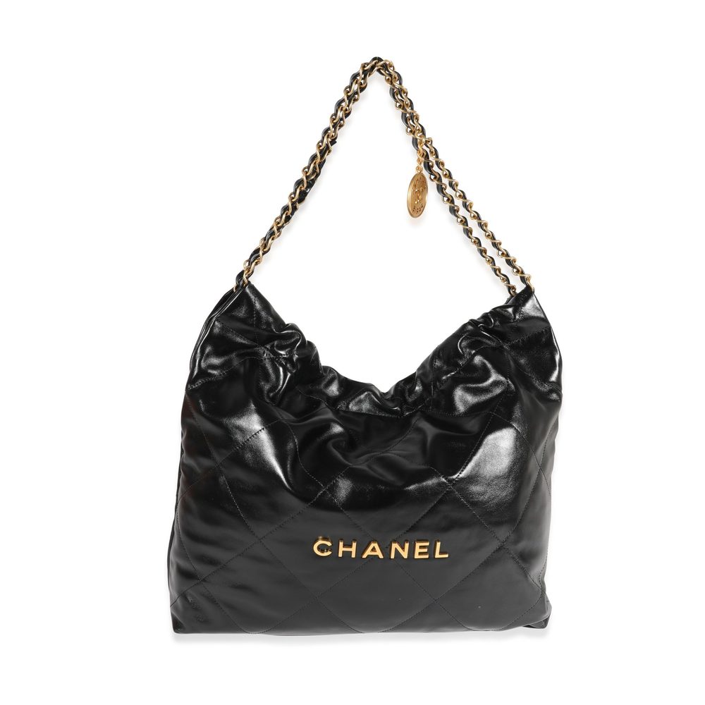 Chanel Black Quilted Shiny Calfskin Small Chanel 22 Bag